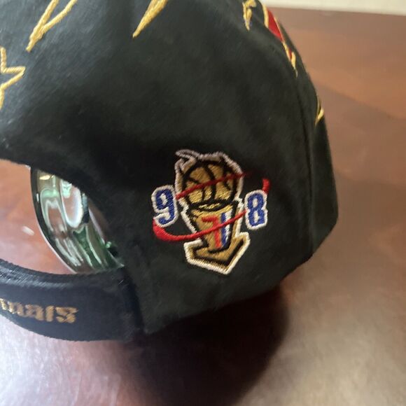 Vintage 1998 Chicago Bulls 6 Time NBA Champion Starter Adjustable Black Hat - Picture 3 of 7